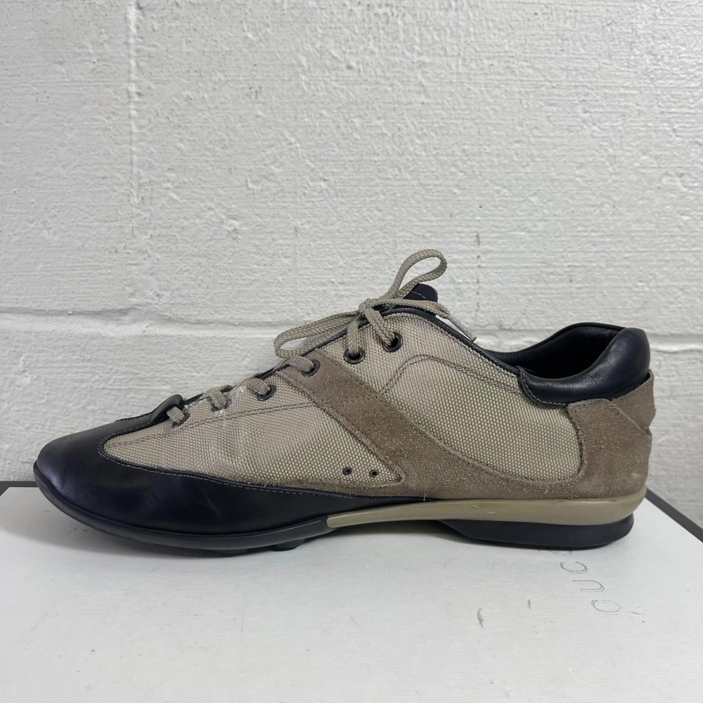 TOD's Cloth Low Sneaker Leather Casual Driving Shoes Tan Black Mens‎ Size 10 US - Picture 5 of 11